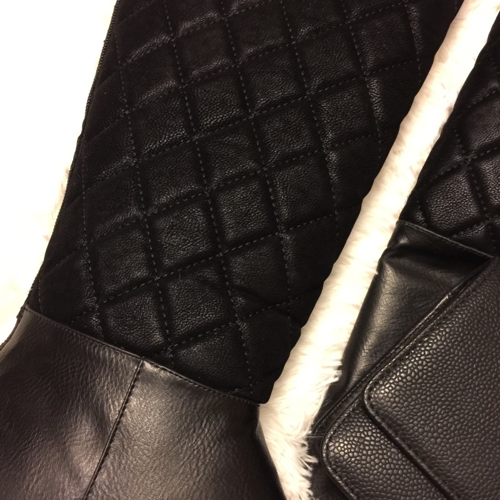 New Black Quilted OTK Fall Boots 7.5 $75 - Picture 5 of 5